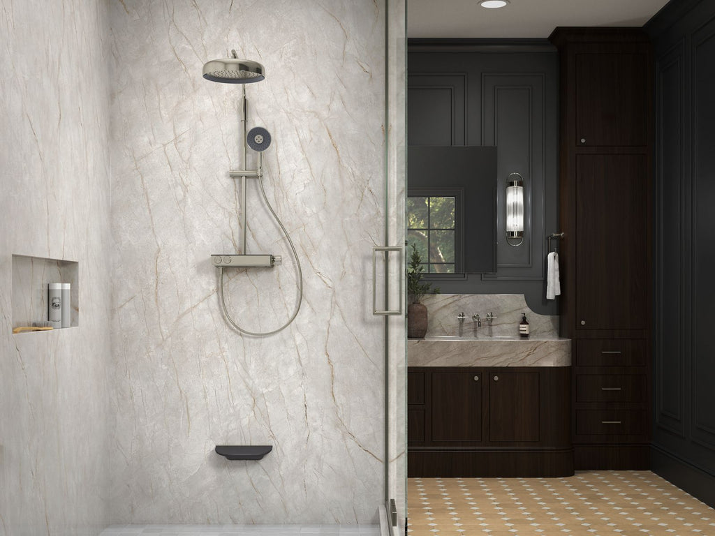 KOHLER K-26337-9-CP Anthem Two-Way Exposed Thermostatic Valve With Shower Column For Rainhead And Handshower - Polished Chrome