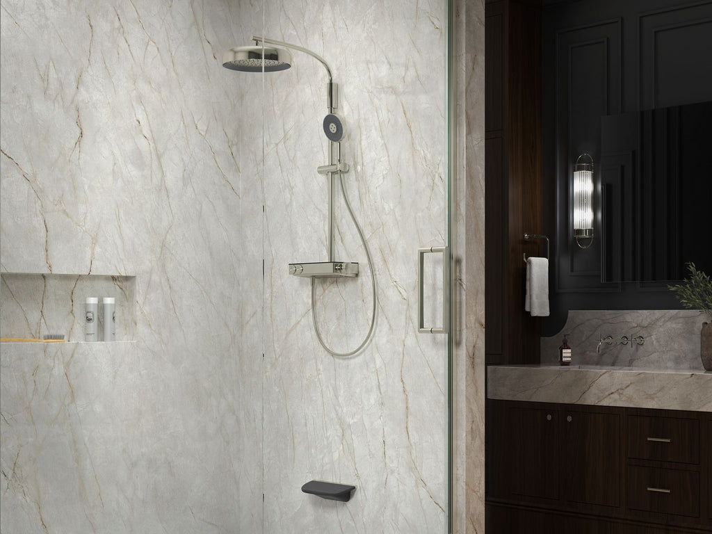 KOHLER K-26337-9-CP Anthem Two-Way Exposed Thermostatic Valve With Shower Column For Rainhead And Handshower - Polished Chrome