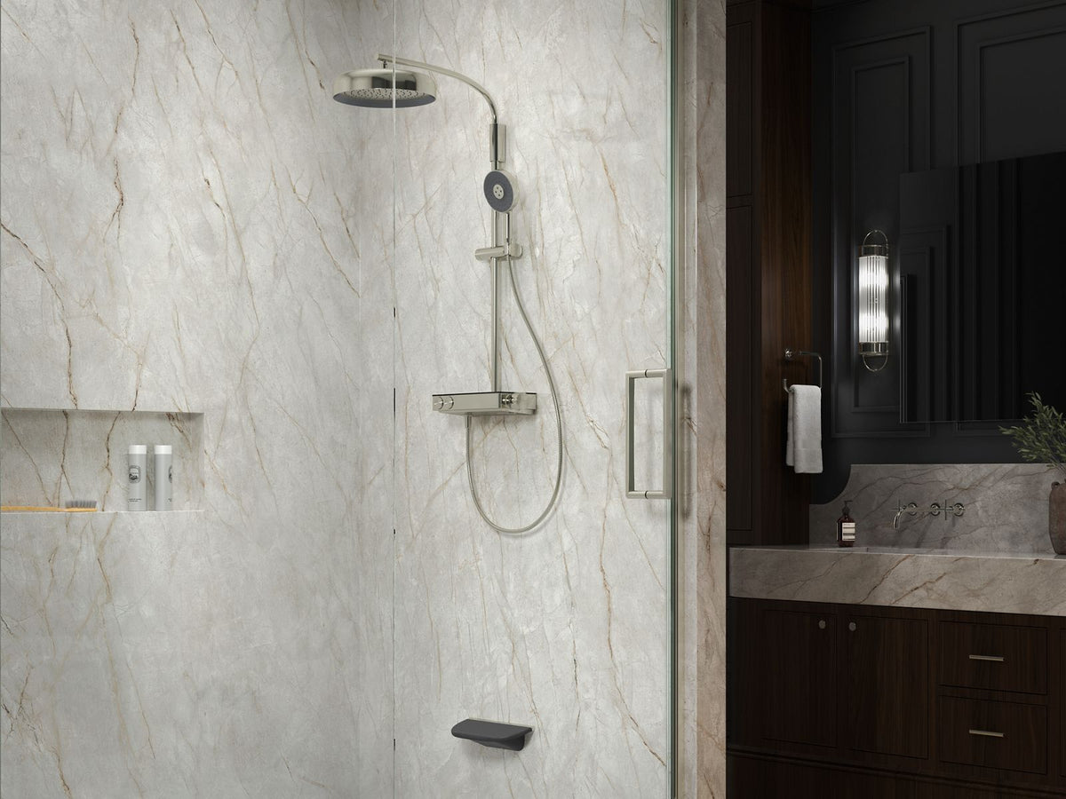 KOHLER K-26337-9-CP Anthem Two-Way Exposed Thermostatic Valve With Shower Column For Rainhead And Handshower - Polished Chrome
