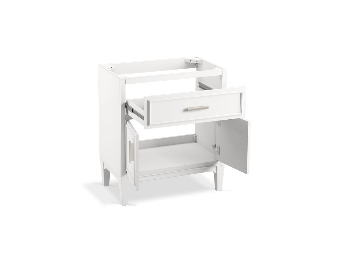 KOHLER K-33544-ASB-0 Southerk 30" Bathroom Vanity Cabinet With Sink And Quartz Top - White