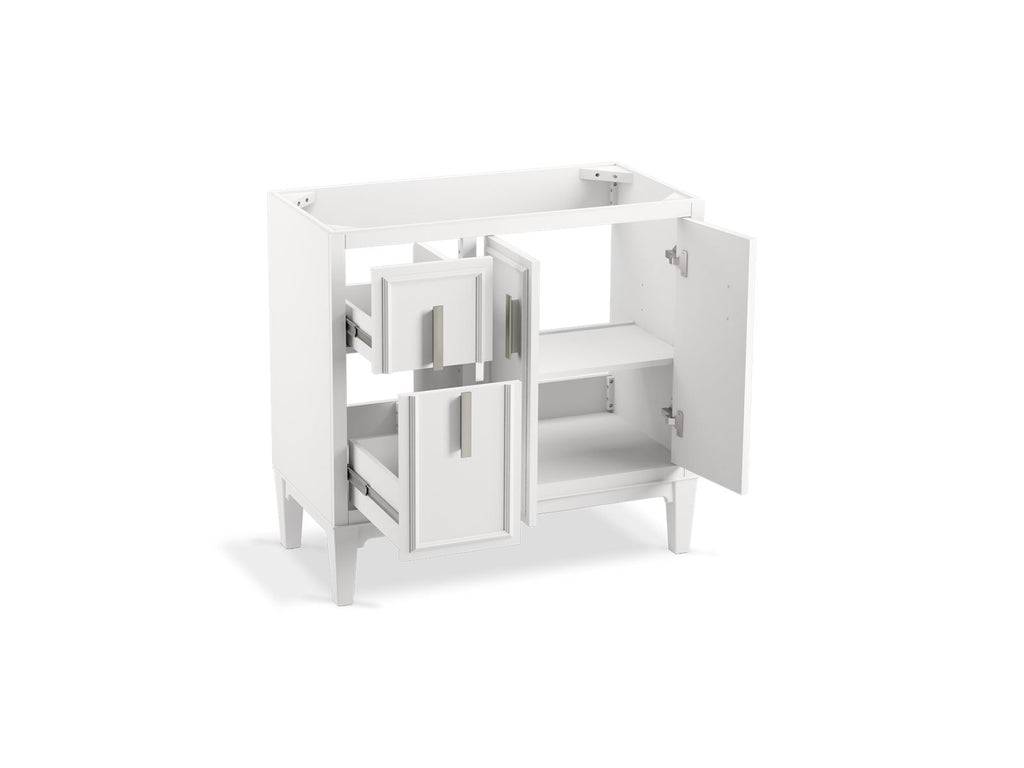 KOHLER K-33545-ASB-0 Southerk 36" Bathroom Vanity Cabinet With Sink And Quartz Top - White