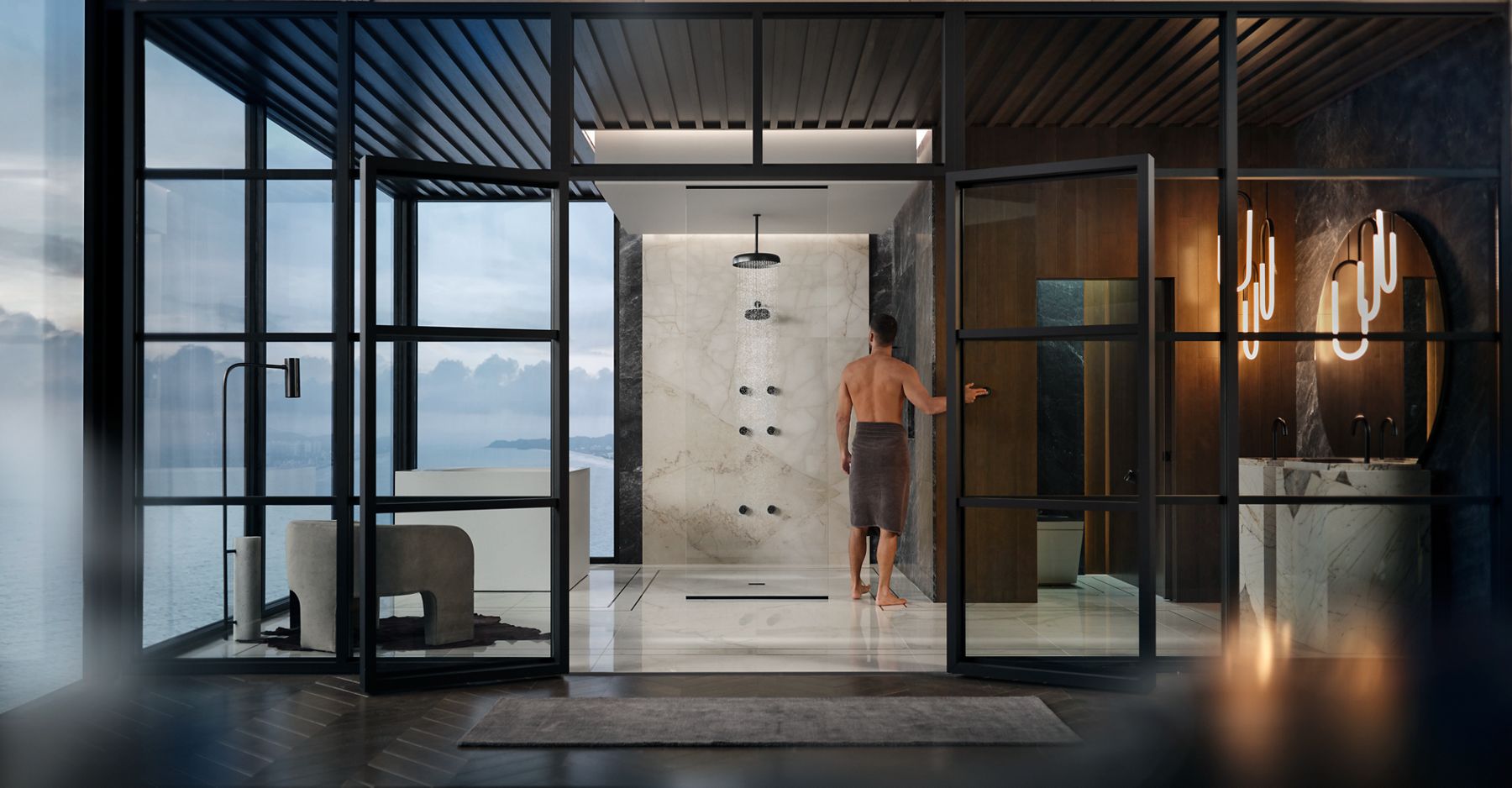 KOHLER K-26291-BL Statement Round 12" Single-Function Rainhead, 2.5 Gpm - Matte Black