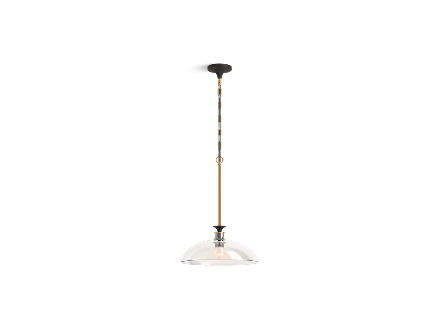 KOHLER K-31771-PE01-BML Tone 15" Pendant In Black with Brass Trim