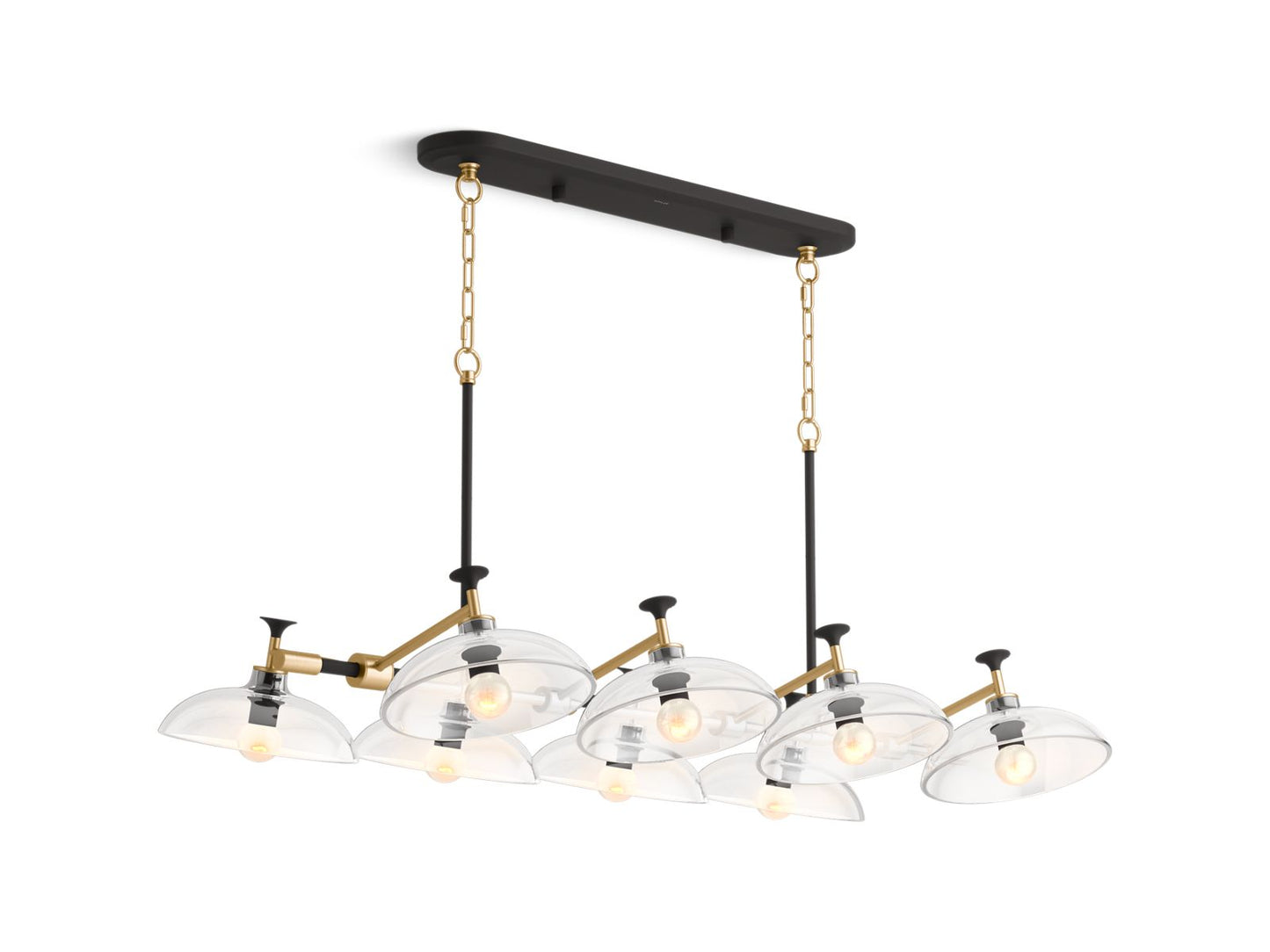 KOHLER K-31774-CH08-BML Tone 41" Chandelier In Black with Brass Trim