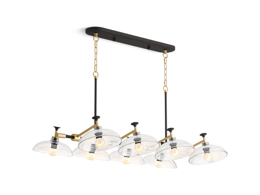 KOHLER K-31774-CH08-BML Tone 41" Chandelier In Black with Brass Trim