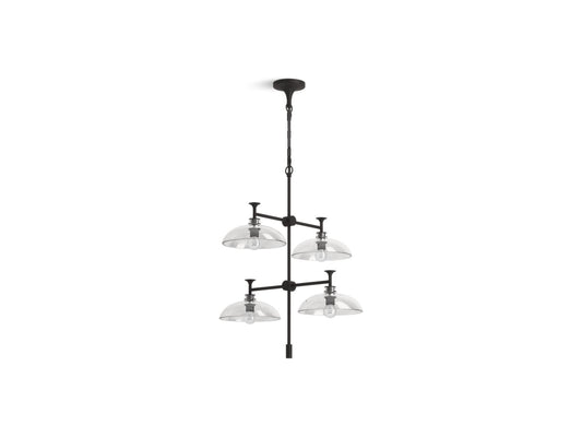 KOHLER K-31773-CH04-BLL Tone 24" Chandelier In Matte Black