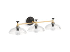 KOHLER K-31770-SC03-BML Tone Three-Light Sconce - Black With Brass Trim