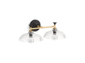 KOHLER K-31769-SC02-BML Tone Two-Light Sconce - Black With Brass Trim