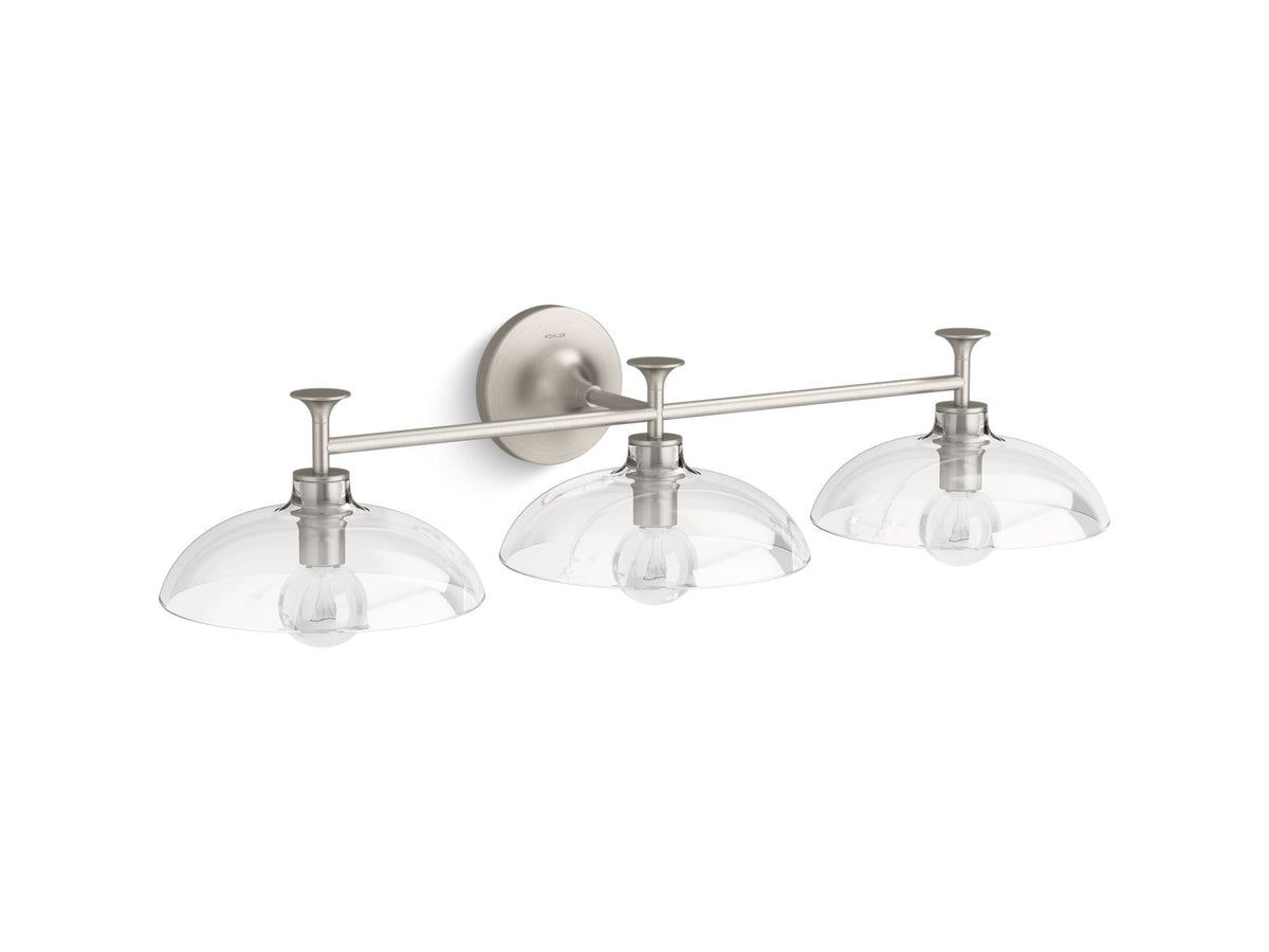 KOHLER K-31770-SC03-BNL Tone Three-Light Sconce - Brushed Nickel