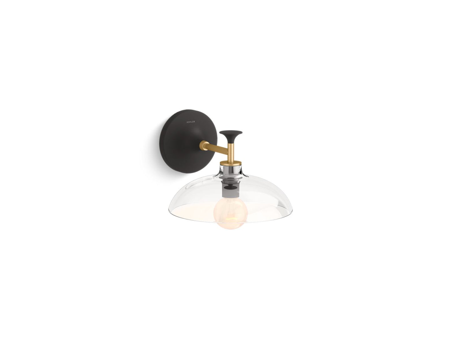 KOHLER K-31768-SC01-BML Tone One-Light Sconce In Black with Brass Trim