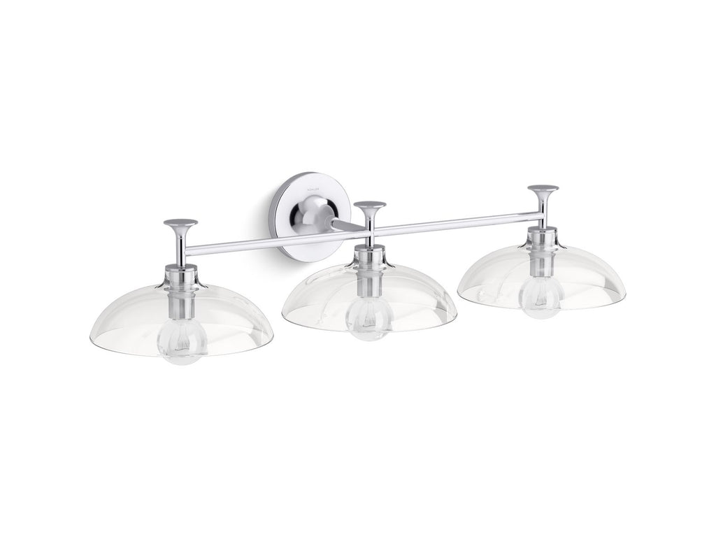 KOHLER K-31770-SC03-CPL Tone Three-Light Sconce - Polished Chrome