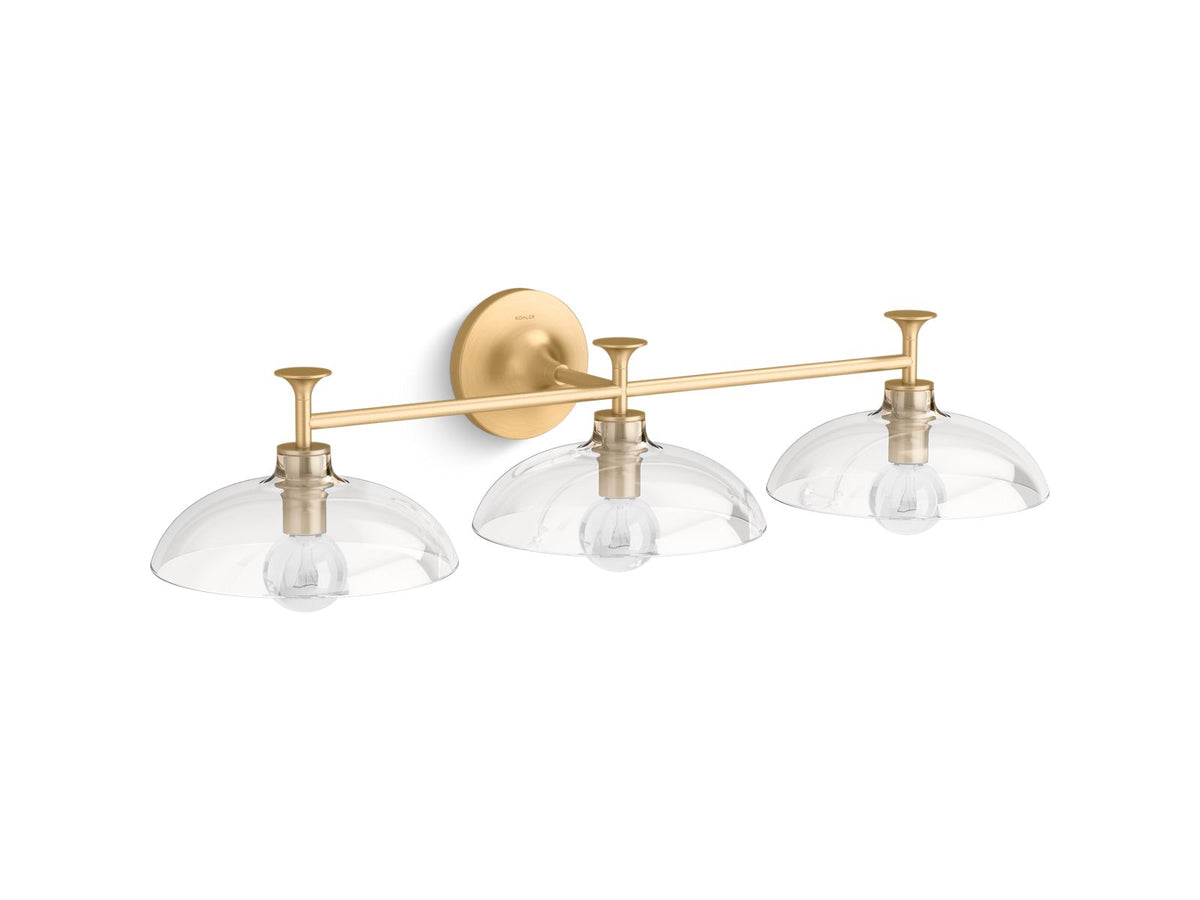 KOHLER K-31770-SC03-2GL Tone Three-Light Sconce - Brushed Moderne Brass