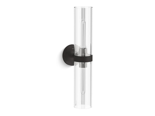 KOHLER K-27263-SC02-BLL Purist Two-Light Sconce In Matte Black