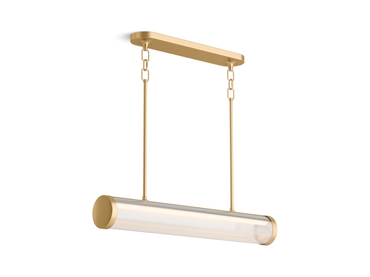 KOHLER K-27267-CHLED-2GL Purist 34" Led Linear Chandelier In Brushed Moderne Brass