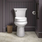 KOHLER K-25875-7 Hyten Elevated Quiet-Close Elongated Toilet Seat - Black Black