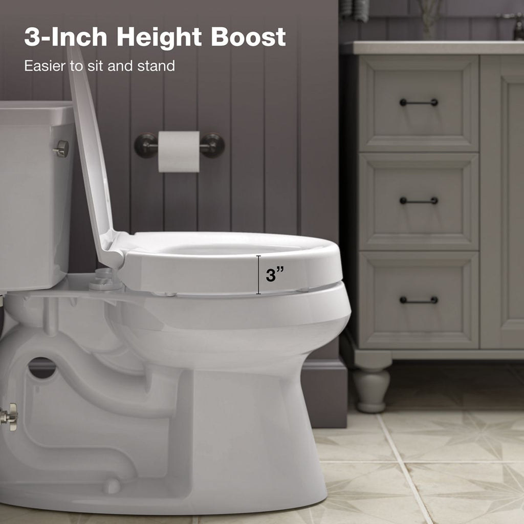 KOHLER K-25875-7 Hyten Elevated Quiet-Close Elongated Toilet Seat - Black Black