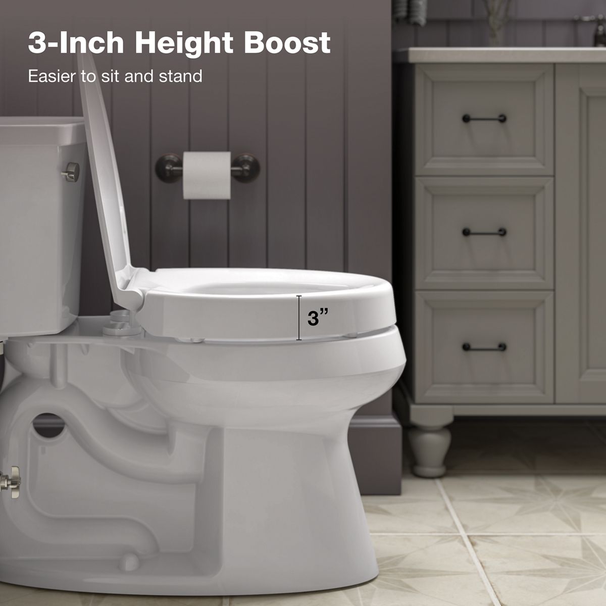 KOHLER K-25875-7 Hyten Elevated Quiet-Close Elongated Toilet Seat - Black Black