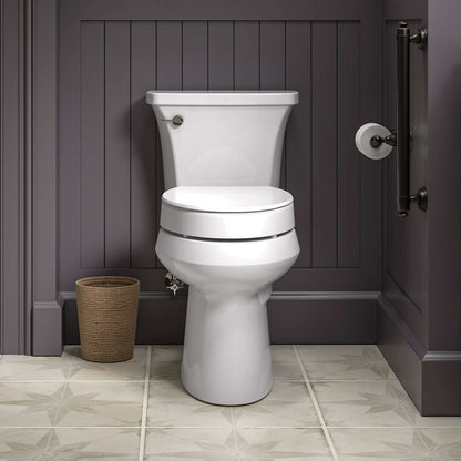 KOHLER K-25876-7 Hyten Elevated Quiet-Close round-front toilet seat - Black Black
