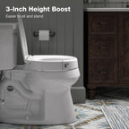 KOHLER K-25876-96 Hyten Elevated Quiet-Close Round-Front Toilet Seat - Biscuit