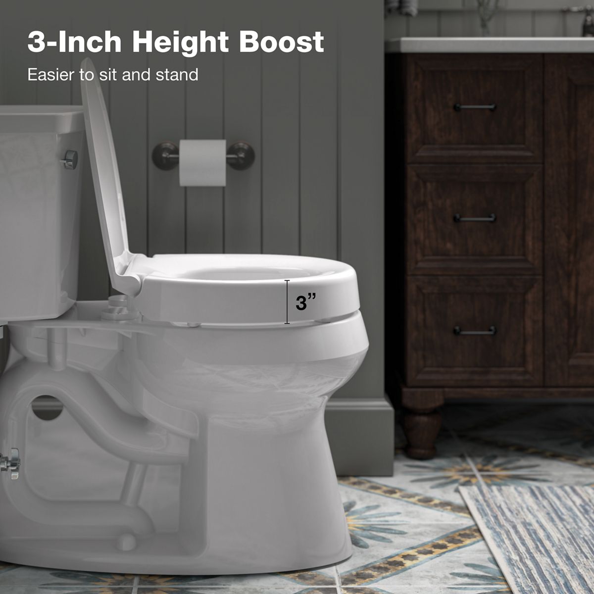KOHLER K-25876-96 Hyten Elevated Quiet-Close Round-Front Toilet Seat - Biscuit