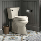 KOHLER K-25876-96 Hyten Elevated Quiet-Close Round-Front Toilet Seat - Biscuit