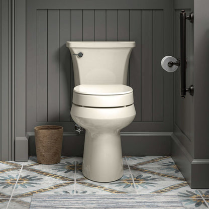 KOHLER K-25876-7 Hyten Elevated Quiet-Close round-front toilet seat - Black Black