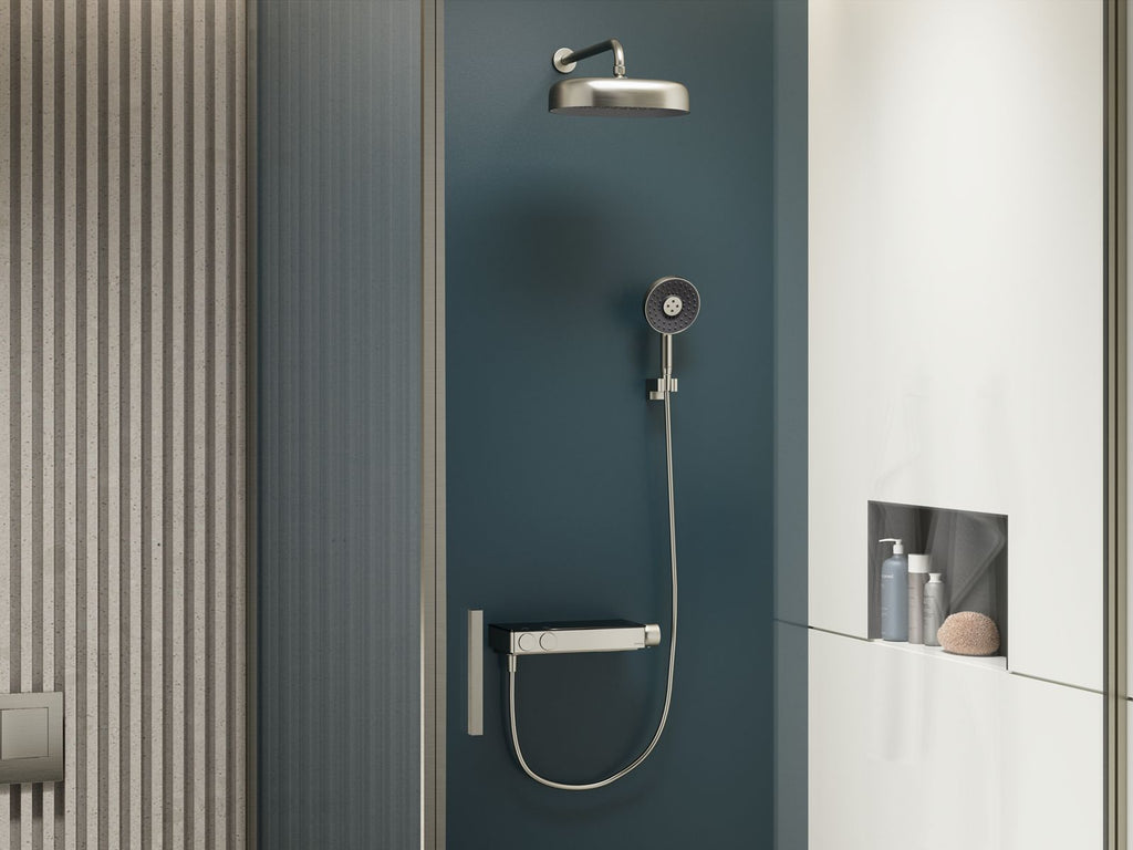 KOHLER K-26337-9-CP Anthem Two-Way Exposed Thermostatic Valve With Shower Column For Rainhead And Handshower - Polished Chrome