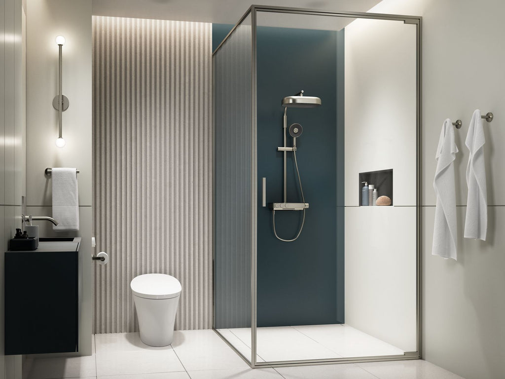 KOHLER K-26337-9-CP Anthem Two-Way Exposed Thermostatic Valve With Shower Column For Rainhead And Handshower - Polished Chrome