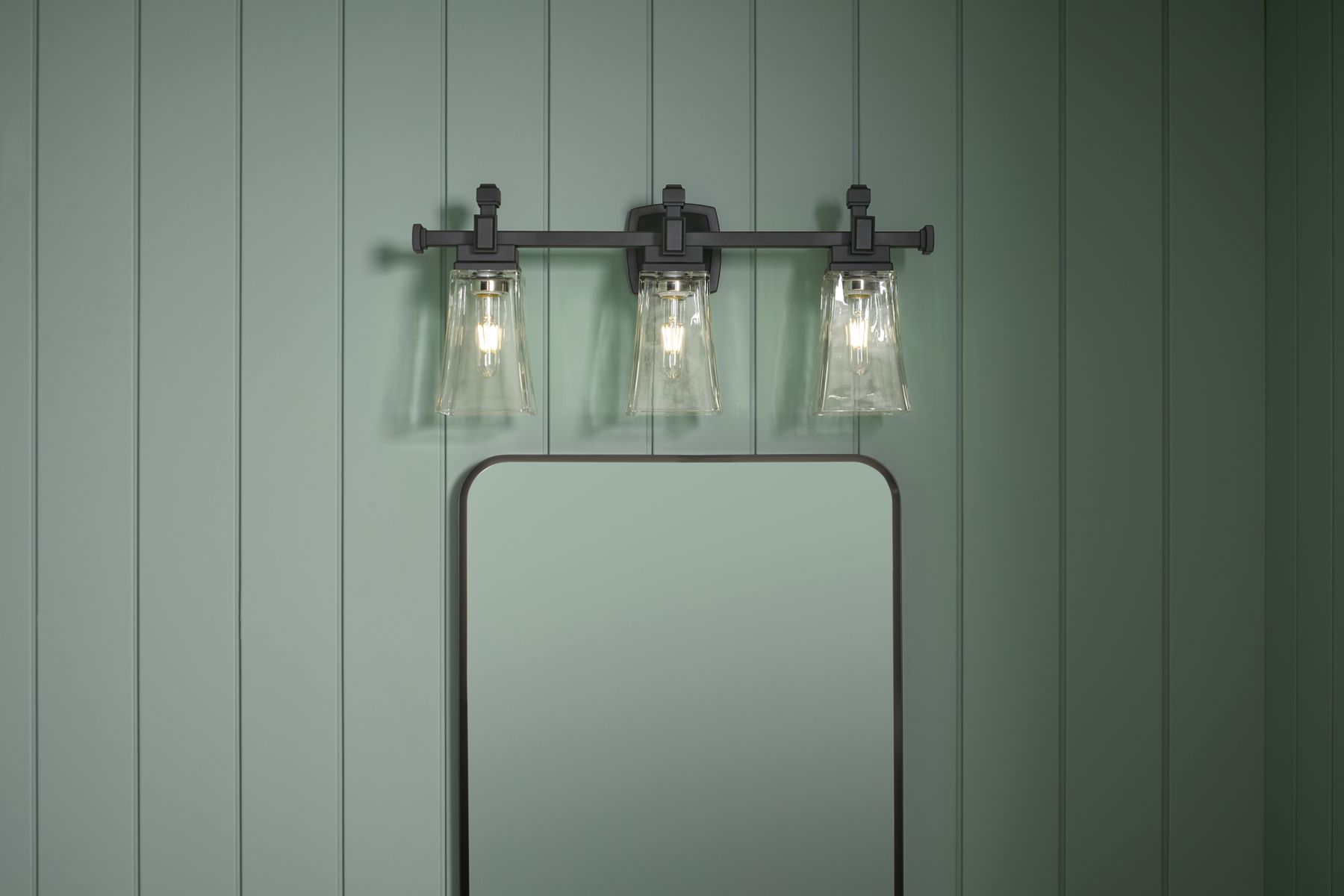 KOHLER K-31757-SC03-BLL Riff Three-Light Sconce - Matte Black
