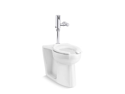 KOHLER K-PR25042-T4HSL-NA Modflex Adjust-a-Bowl Antimicrobial toilet with Mach Tripoint touchless 1.28 gpf HES-powered flushometer with bedpan lugs