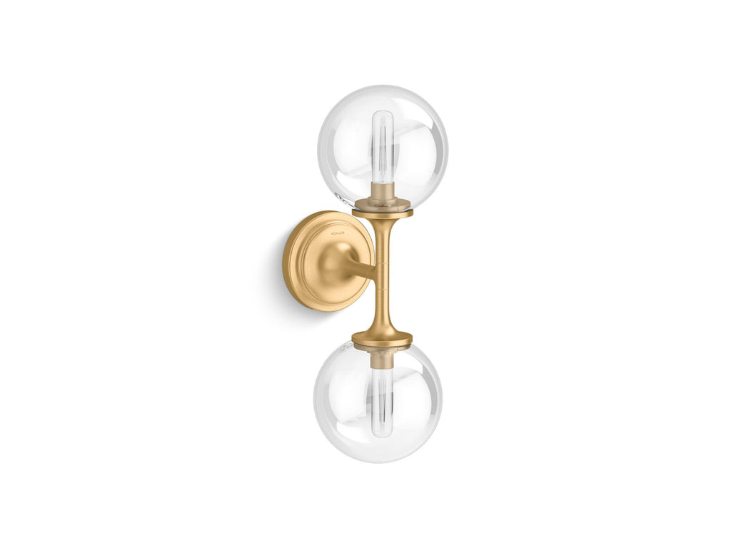 KOHLER K-31762-SC02-2GL Bellera Two-Light Sconce - Brushed Moderne Brass