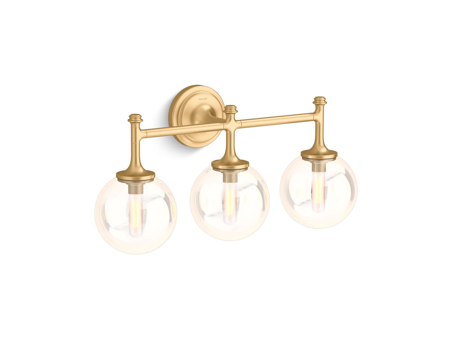 KOHLER K-31763-SC03-2GL Bellera Three-Light Sconce In Brushed Moderne Brass