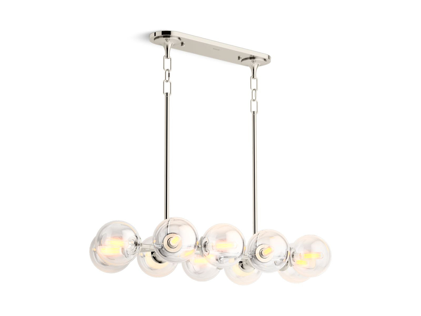 KOHLER K-31766-CH10-SNL Bellera 38" Linear Chandelier In Polished Nickel