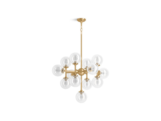 KOHLER K-31767-CH13-2GL Bellera 32" Chandelier In Brushed Moderne Brass