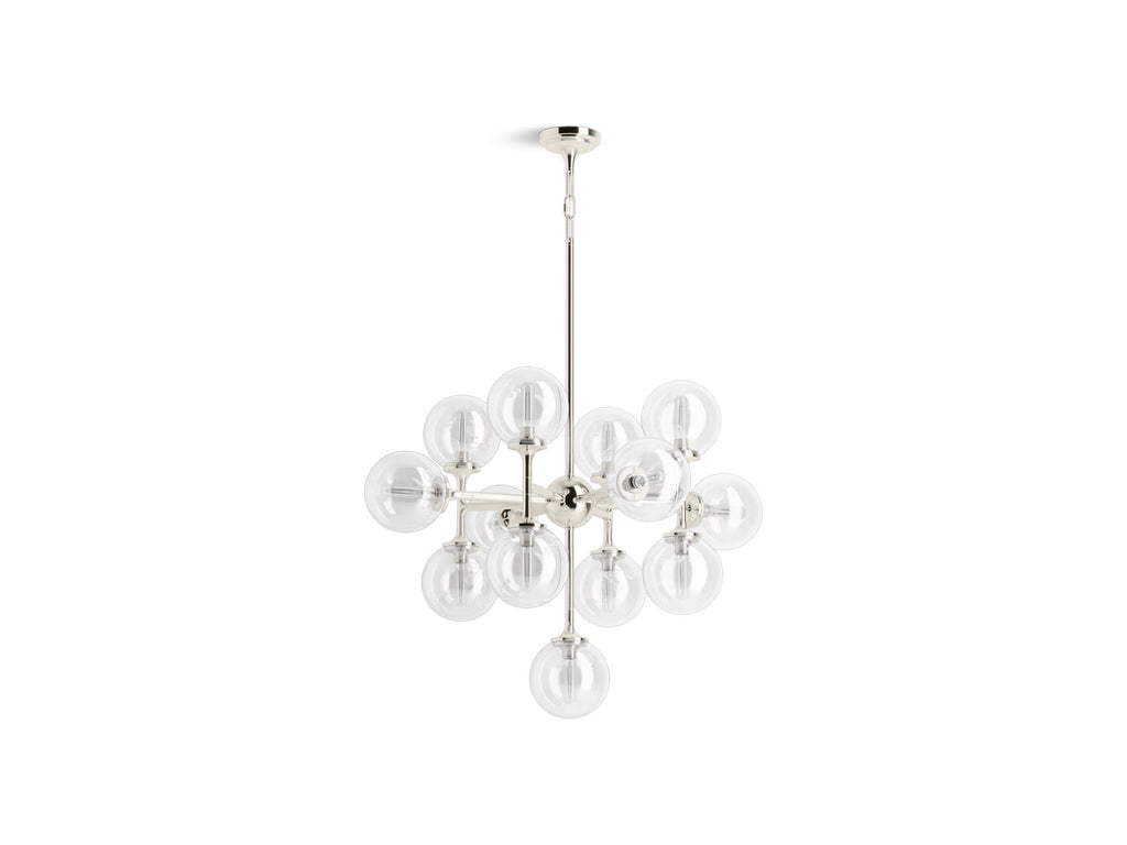 KOHLER K-31767-CH13-SNL Bellera 32" Chandelier - Polished Nickel
