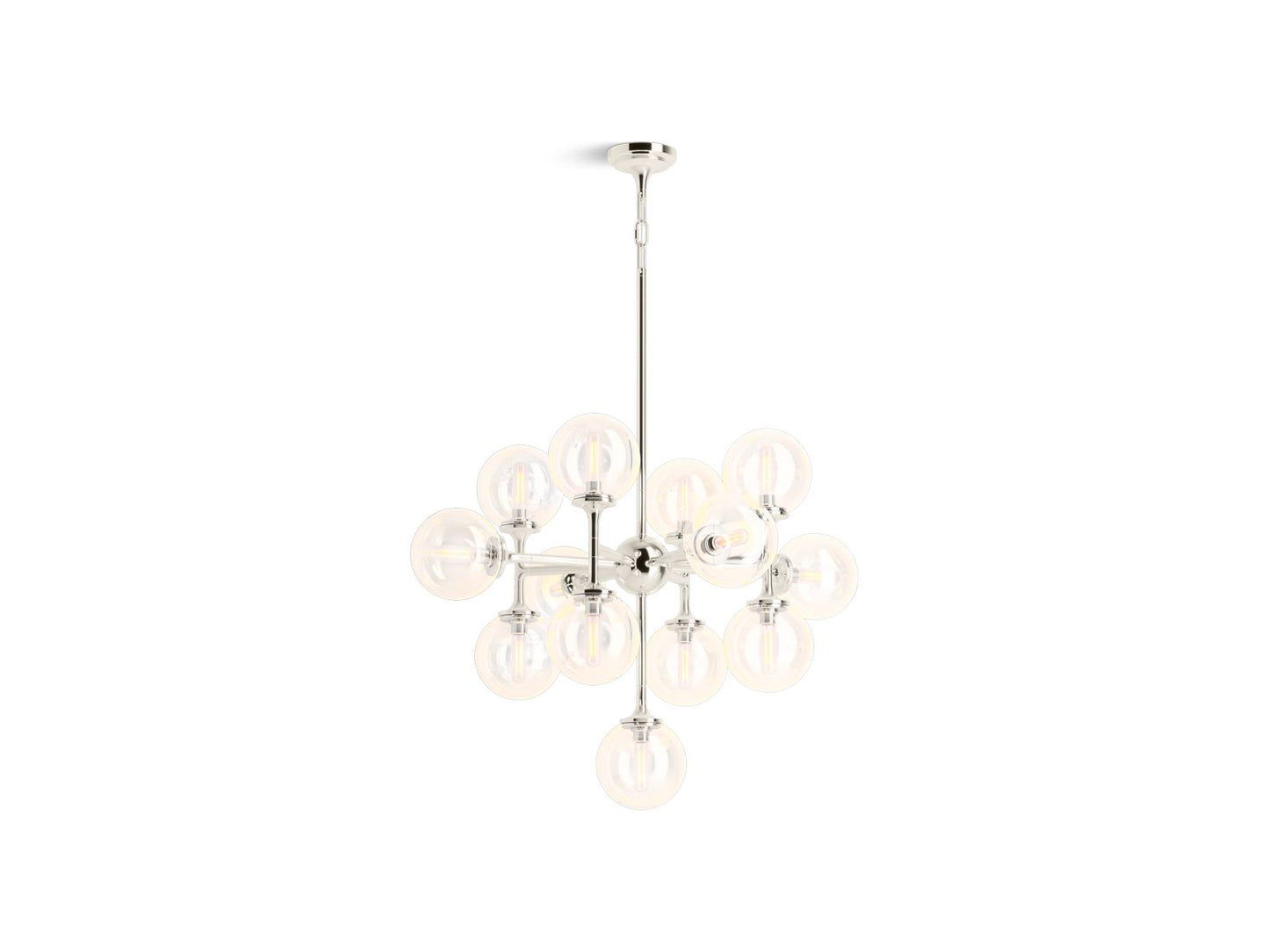 KOHLER K-31767-CH13-SNL Bellera 32" Chandelier In Polished Nickel