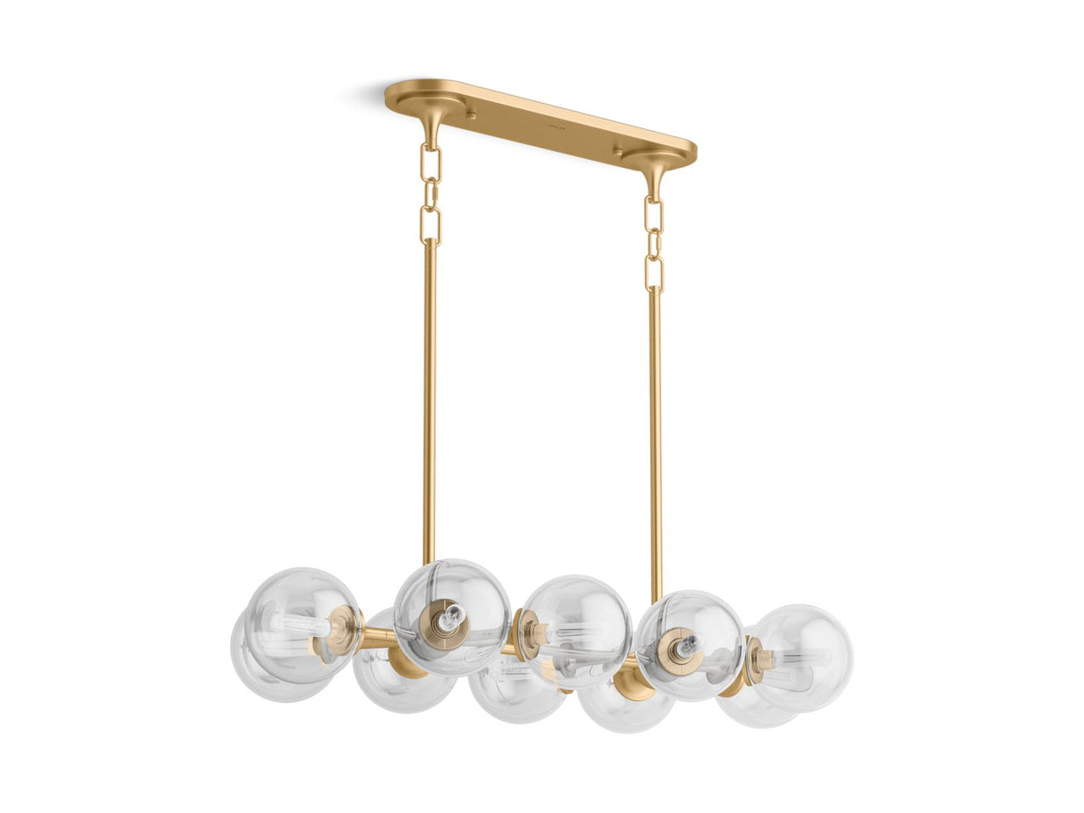 KOHLER K-31766-CH10-2GL Bellera 38" Linear Chandelier - Brushed Moderne Brass