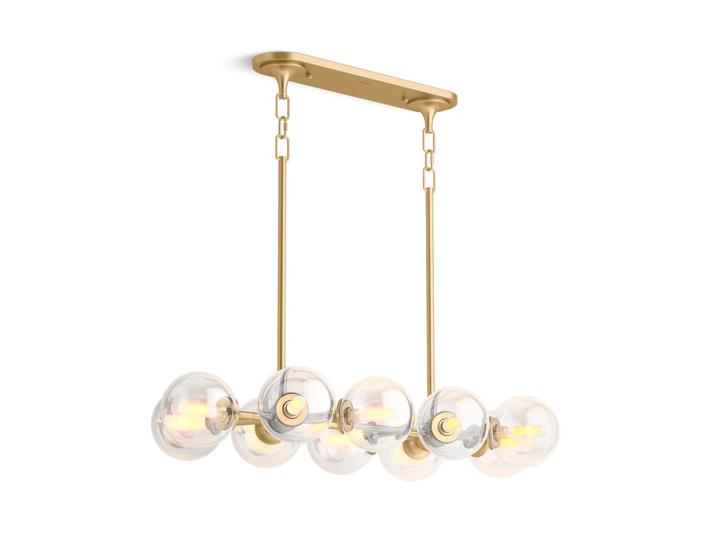 KOHLER K-31766-CH10-2GL Bellera 38" Linear Chandelier In Brushed Moderne Brass