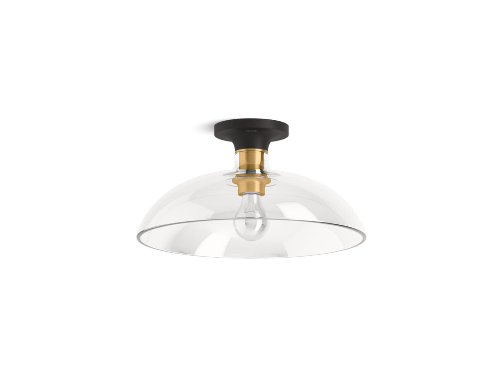 KOHLER K-31772-FM01-BML Tone 15" Flush-Mount - Black With Brass Trim