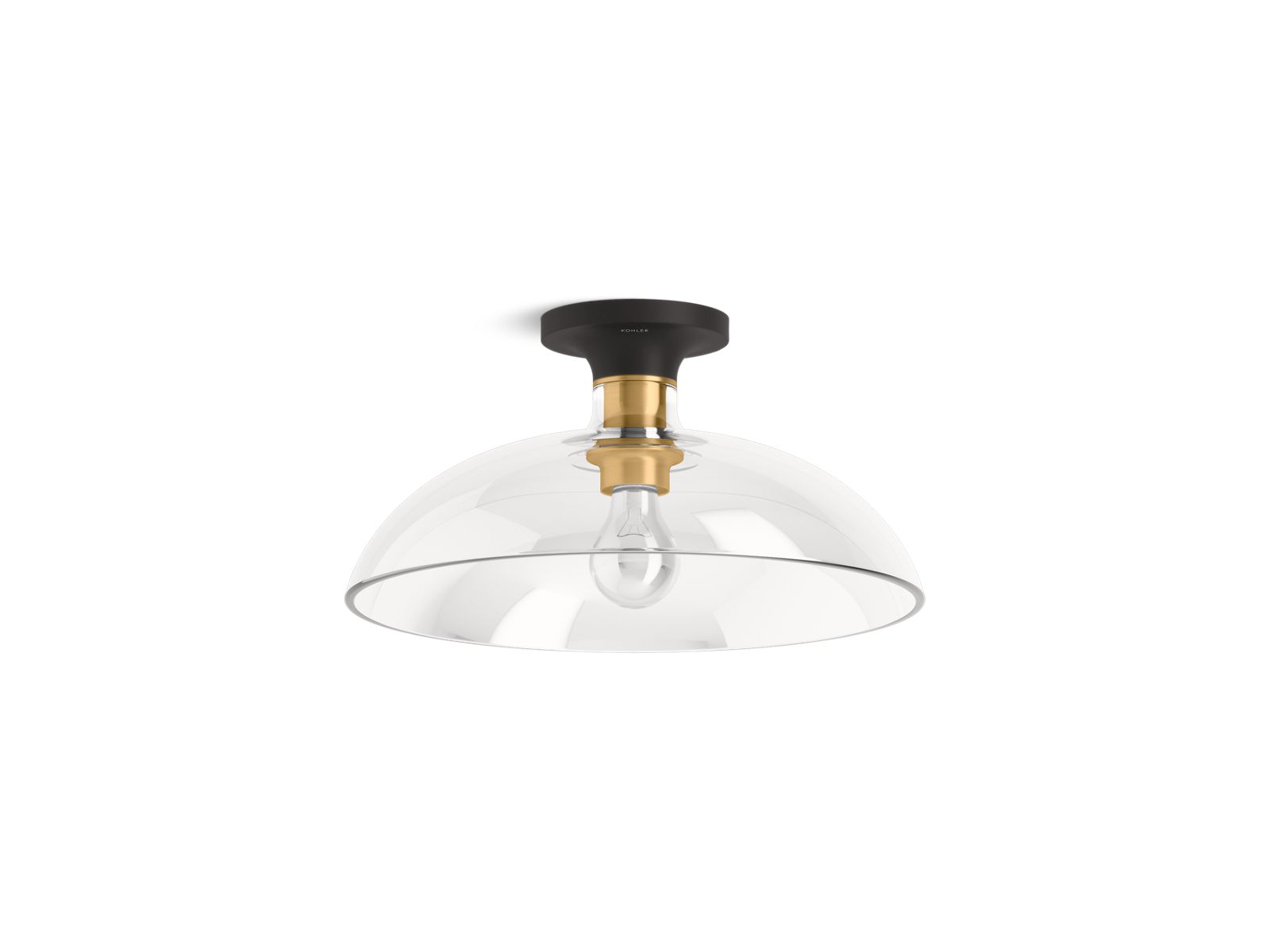 KOHLER K-31772-FM01-BML Tone 15" Flush-Mount - Black With Brass Trim