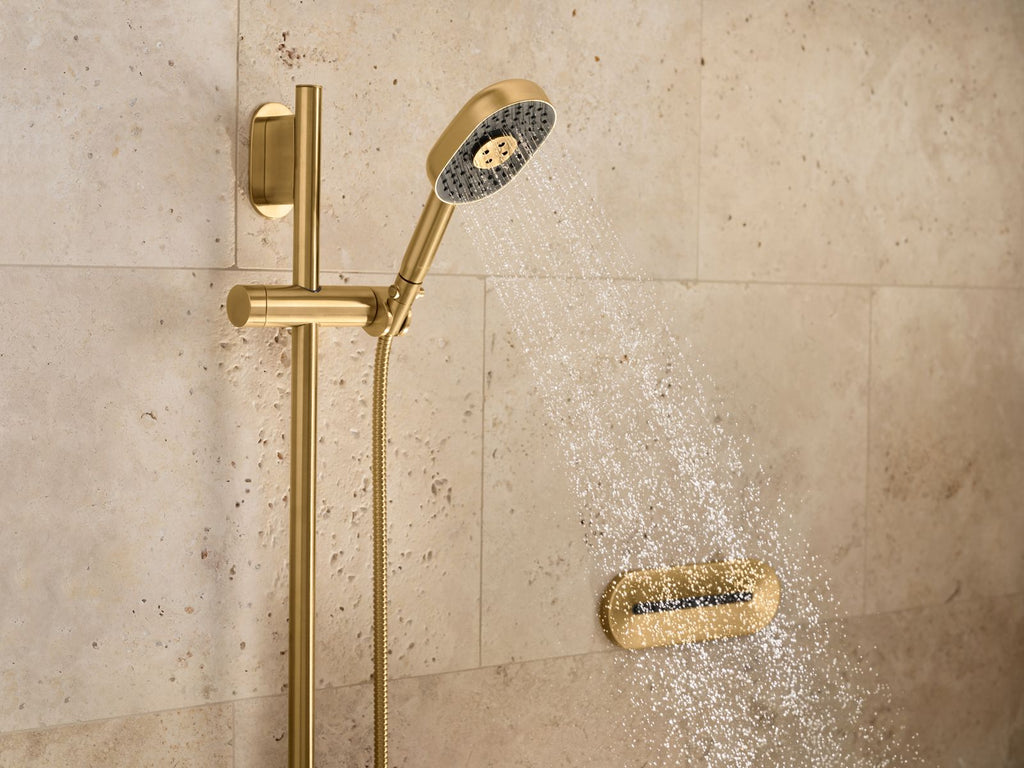 KOHLER K-26284-G-2MB Statement Oblong Three-Function Handshower, 1.75 Gpm - Vibrant Brushed Moderne Brass