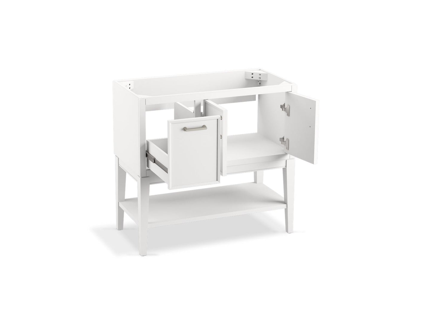 KOHLER K-33579-ASB-0 Winnow 36" Bathroom Vanity Cabinet With Sink And Quartz Top In White