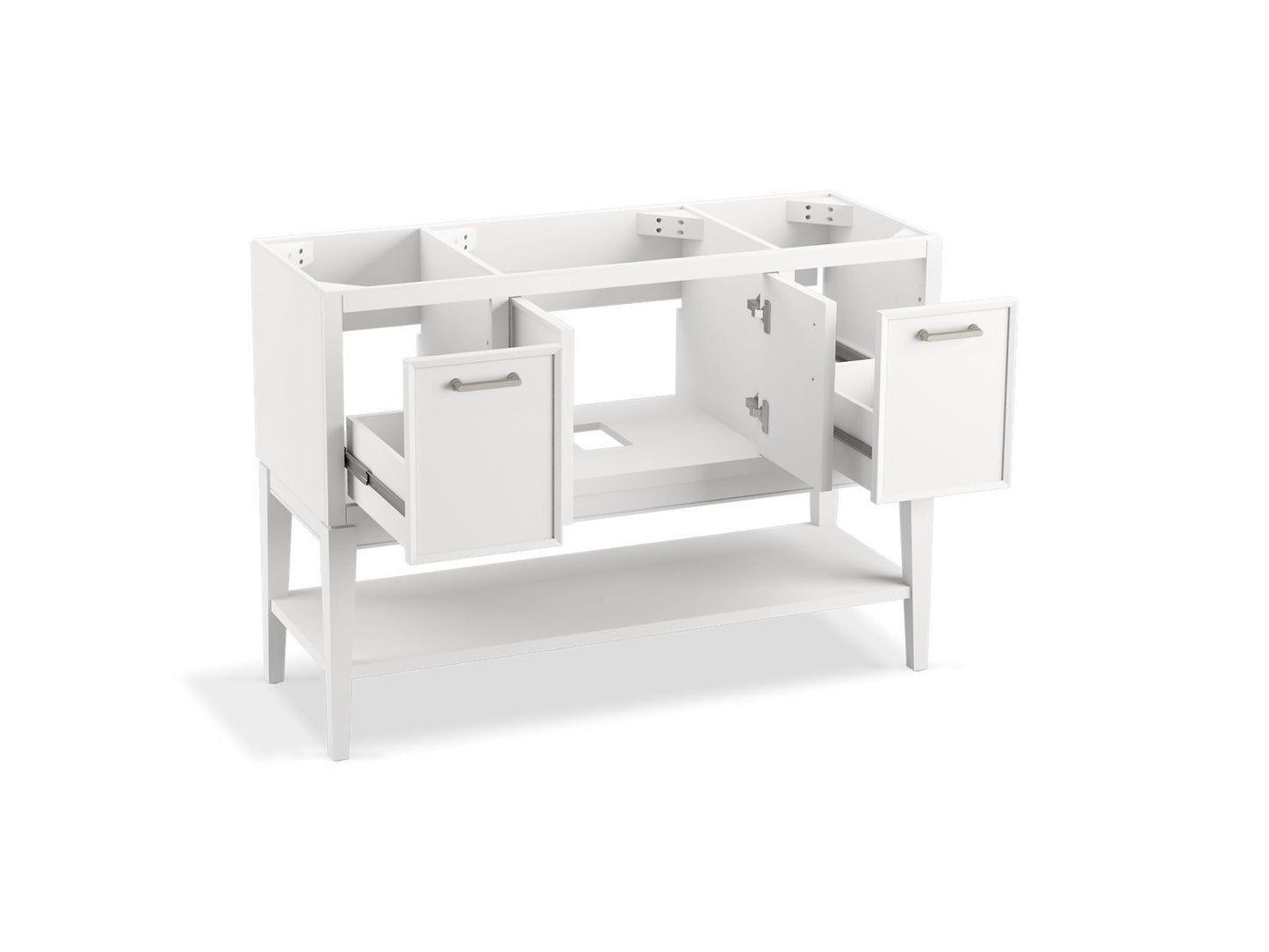 KOHLER K-33580-ASB-0 Winnow 48" Bathroom Vanity Cabinet With Sink And Quartz Top In White