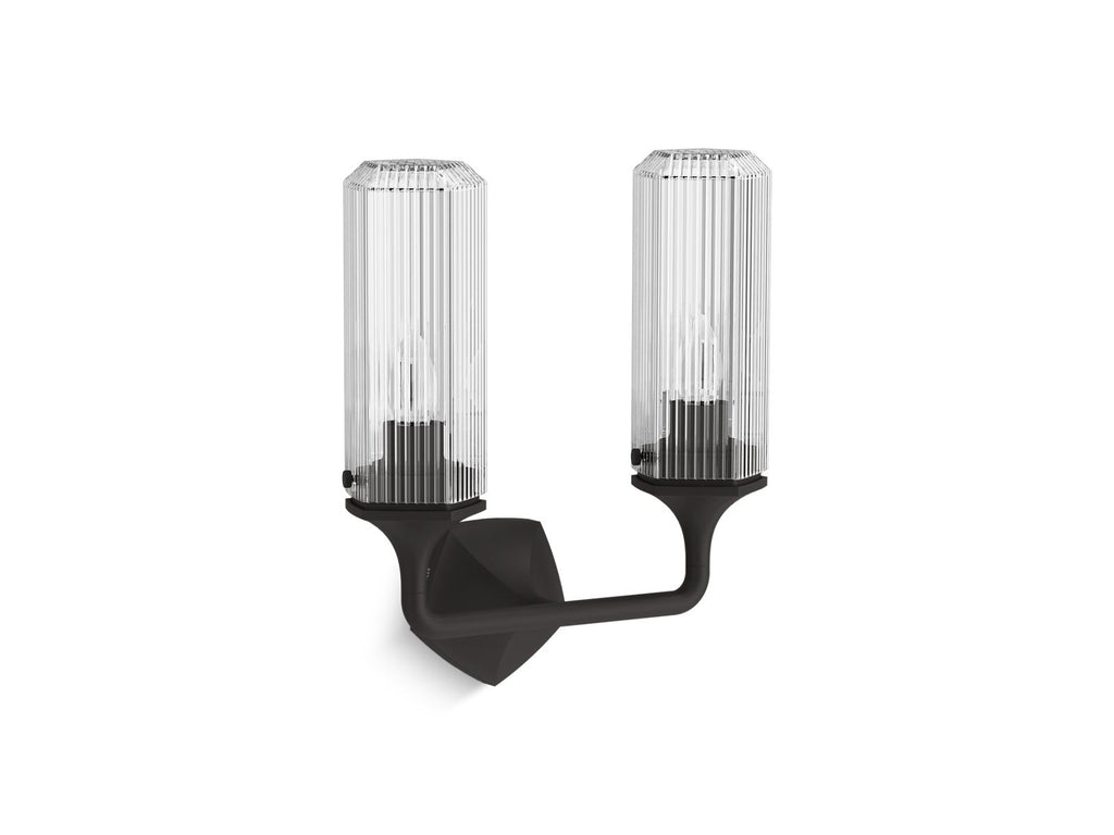 KOHLER K-31776-SC02-BLL Occasion Two-Light Sconce - Matte Black