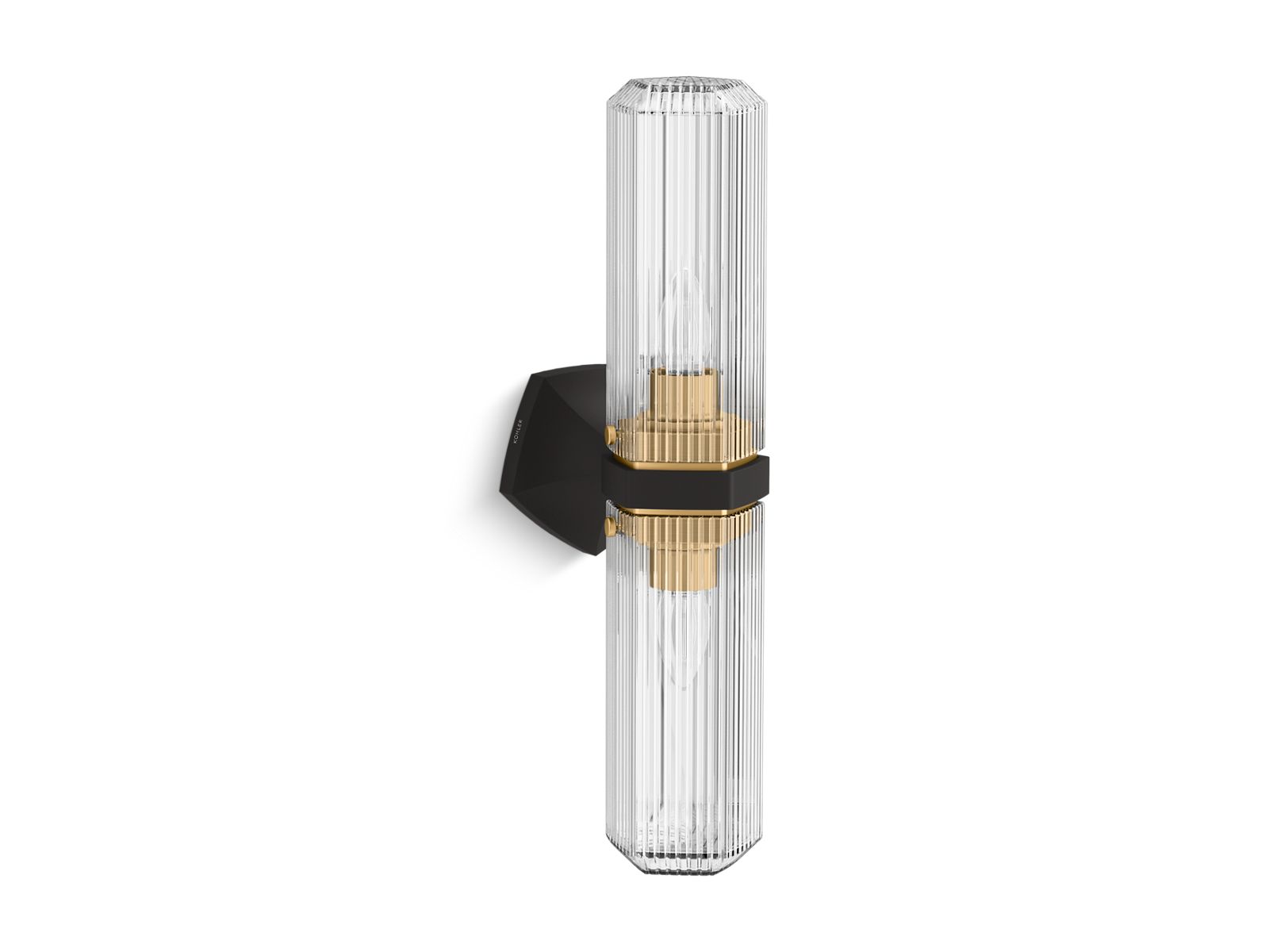 KOHLER K-31777-SC02-BML Occasion Two-light sconce - Black with Brass Trim