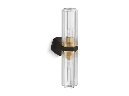 KOHLER K-31777-SC02-BML Occasion Two-light sconce - Black with Brass Trim