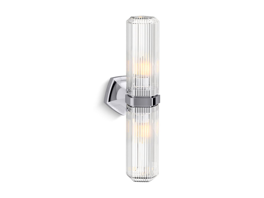KOHLER K-31777-SC02-BML Occasion Two-Light Sconce - Black With Brass Trim