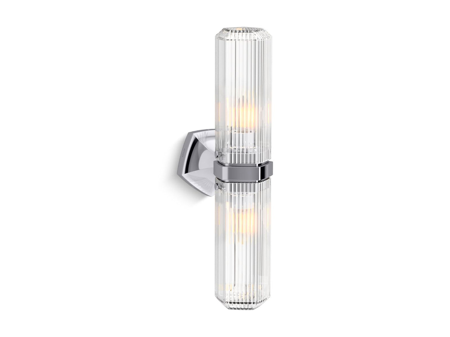 KOHLER K-31777-SC02-BML Occasion Two-light sconce - Black with Brass Trim