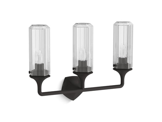 KOHLER K-31778-SC03-BLL Occasion Three-Light Sconce In Matte Black