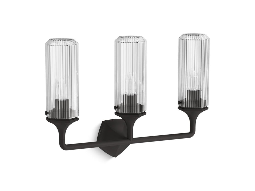 KOHLER K-31778-SC03-BLL Occasion Three-Light Sconce - Matte Black